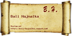 Bali Hajnalka névjegykártya